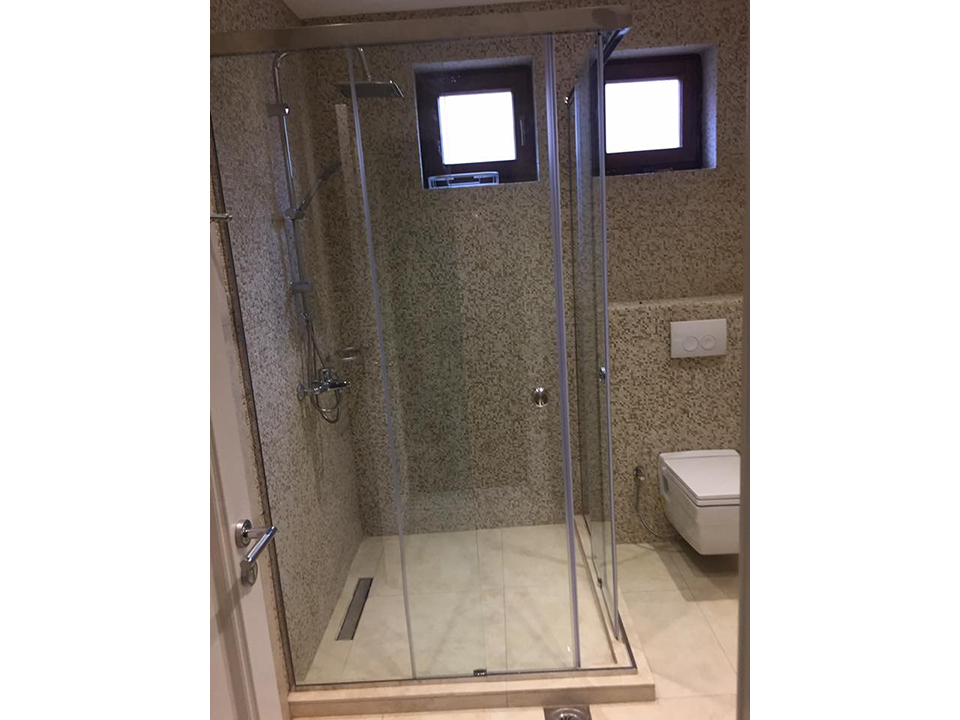 Bathroom glass partitions